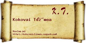 Kokovai Tímea névjegykártya