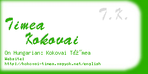 timea kokovai business card